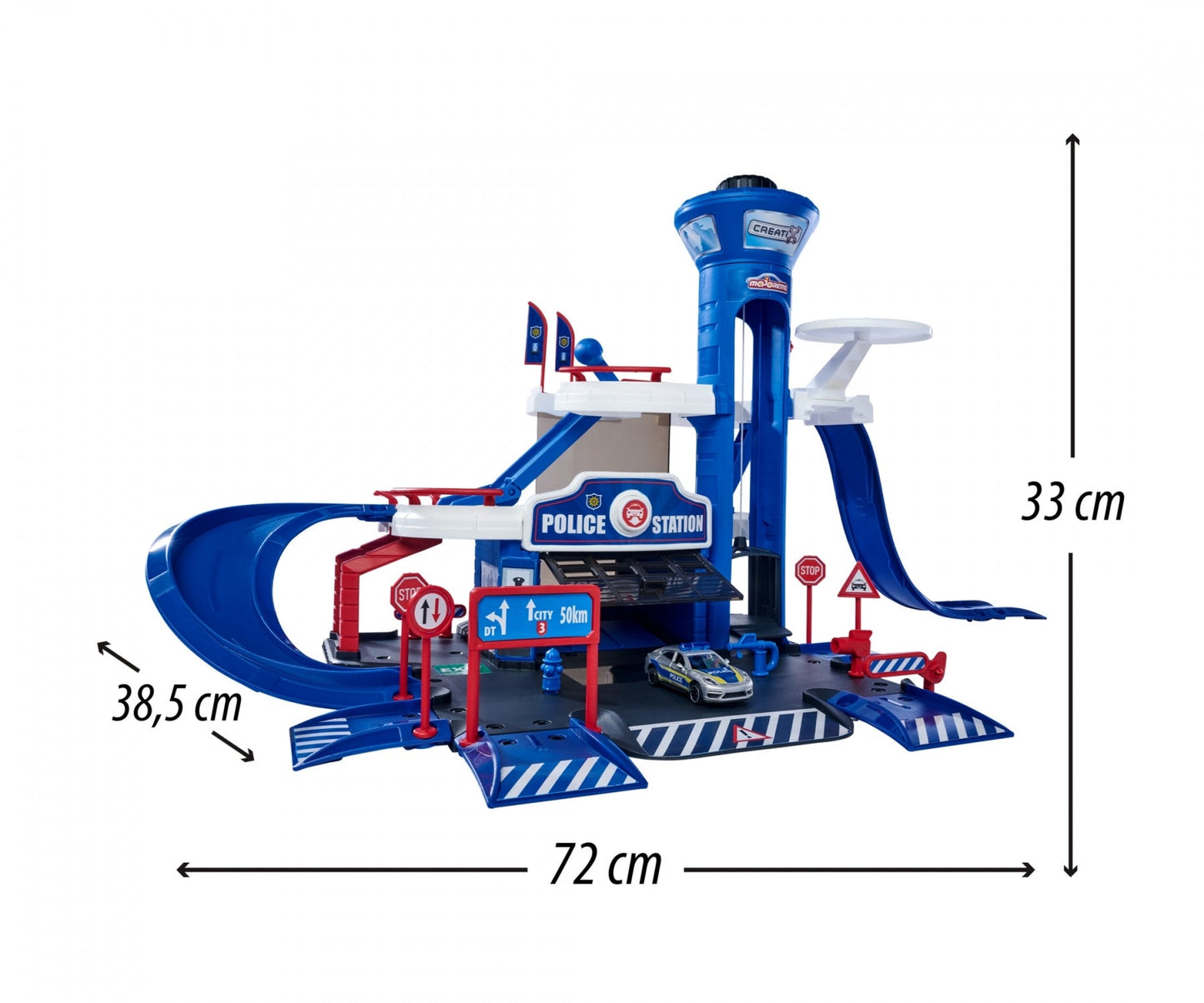 Majorette Creatix Police Station + 1 Vehicle Track Set