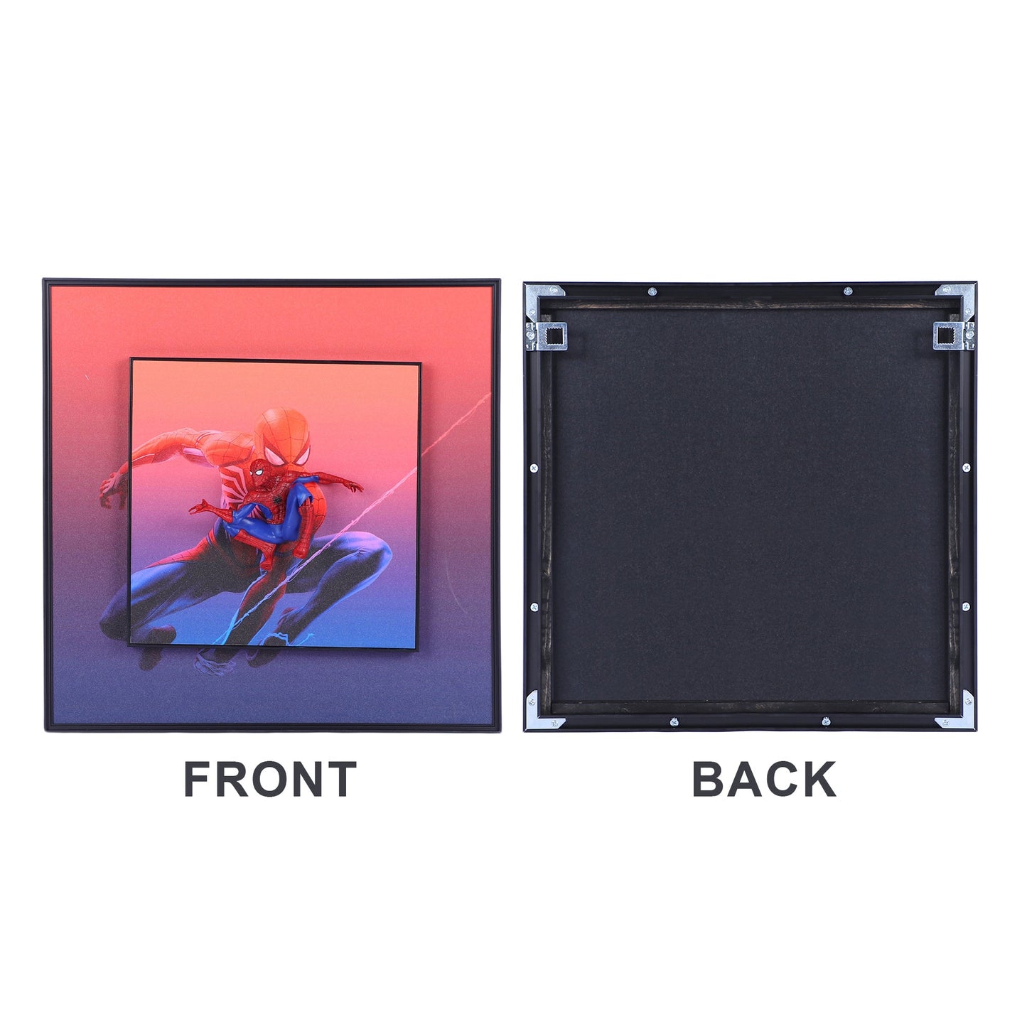 3D Spiderman Action Figure Decorative Wall Frames – 40x40 cm | Dynamic Superhero Wall Art for Collectors