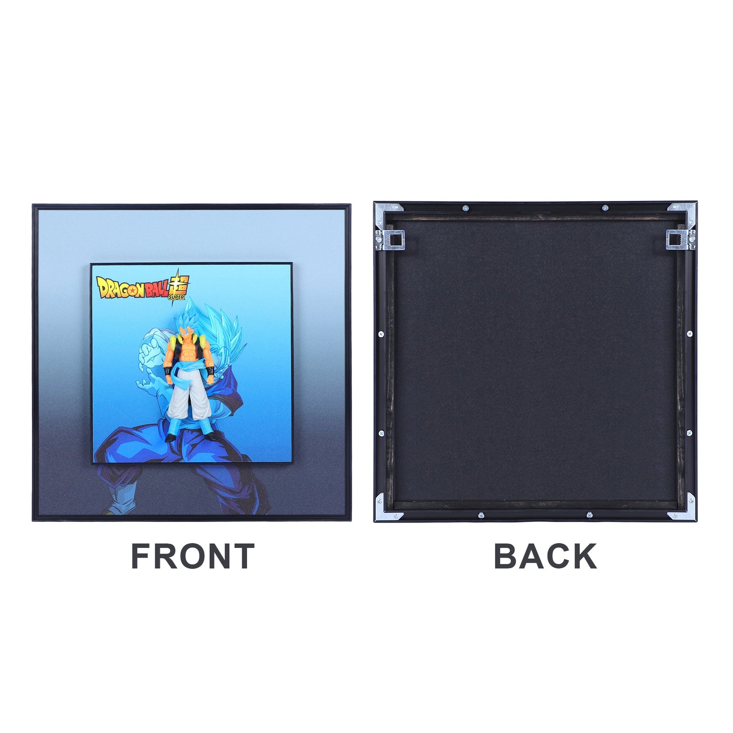3D Blue Gogeta Dragon Ball Z Decorative Wall Frame – 40x40 cm | Dynamic Super Saiyan Wall Art for Anime Lovers & Collectors
