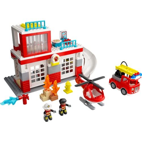 LEGO 10970 Duplo Rescue Fire Station & Helicopter Building Set (117 Pieces)