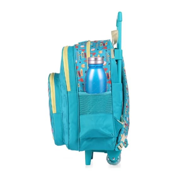 STRIDERS Peppa Pig 16 Inch Trolley School Bag for Kids Spacious Rolling Backpack for School, Travel 6-8 Years