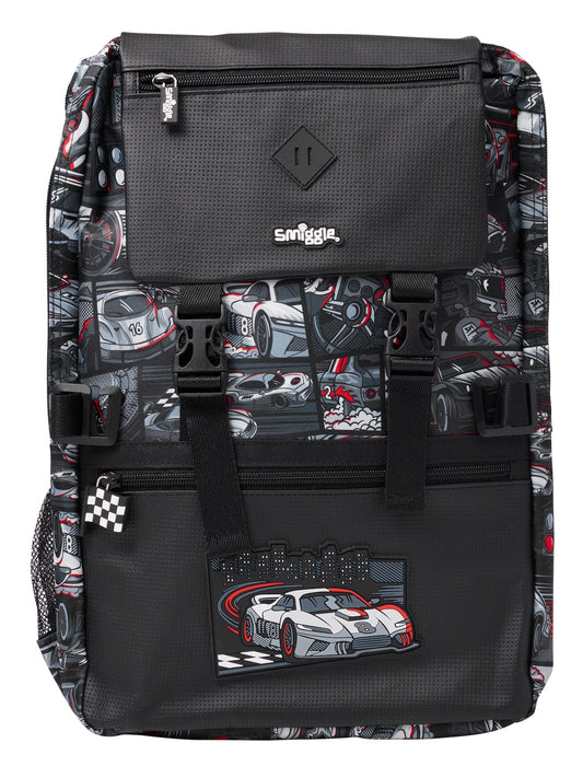 Smiggle Car Foldover Attach School Bag – colorful and stylish 18-inch backpack for kids

