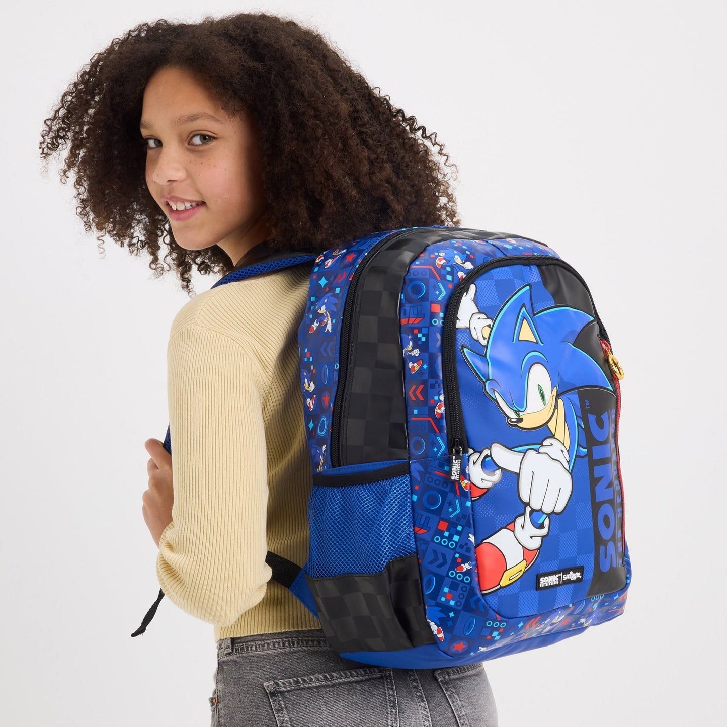 Smiggle School Bag : Sonic The Hedgehog Colorful & Stylish 16 Inch Backpack for Kids
