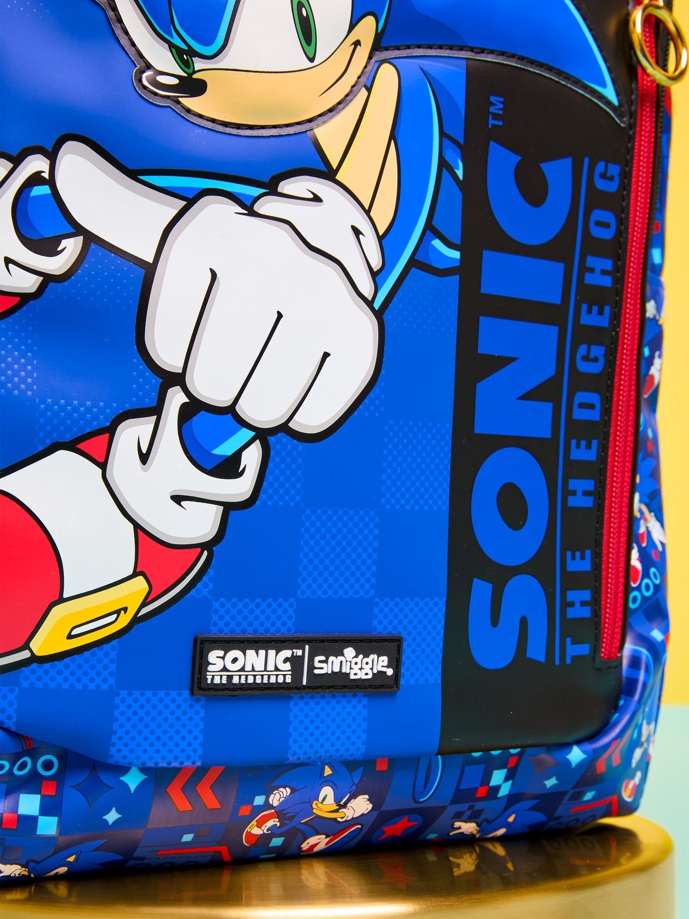 Smiggle School Bag : Sonic The Hedgehog Colorful & Stylish 16 Inch Backpack for Kids