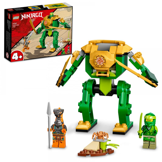 LEGO NINJAGO 71757 Lloyd’s Ninja Mech with green mech suit, Lloyd minifigure, and starter build elements
