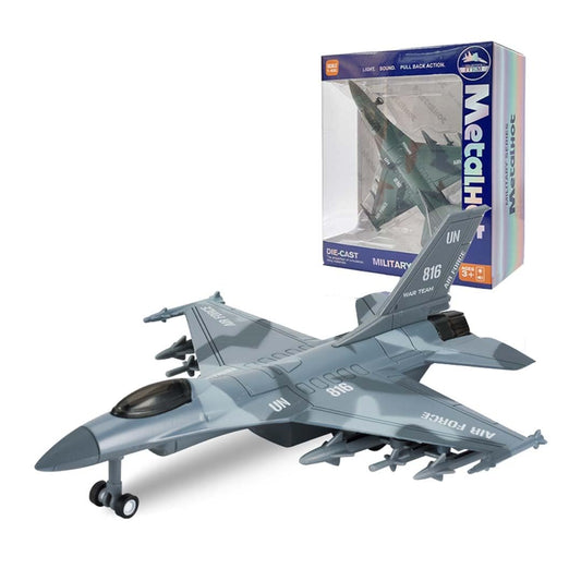 ChiLBit 1:400 Scale Twin-Engine Jet Fighter Model with Light & Sound – Premium Die-Cast Metal Collectible (F-16 Type)