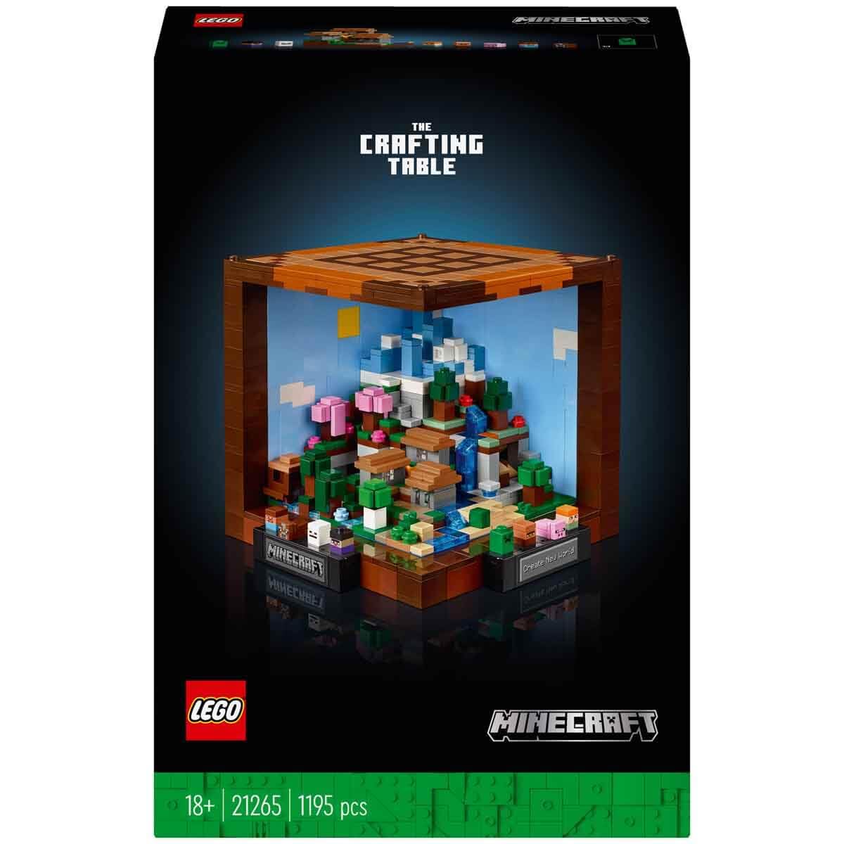 LEGO 21265 Minecraft Workbench 15th Anniversary Game Adventure Set 12 Biomes 8 Microfigures Surprises Gift Idea for Adult Fans 21265