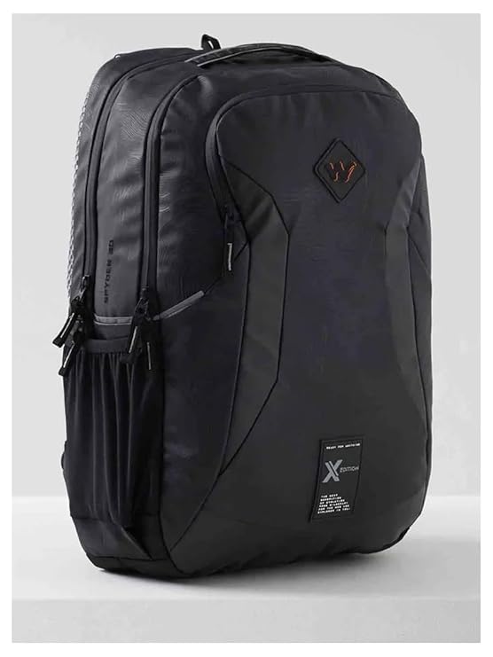 Wildcraft Spyder 30L Laptop & School Bags – Black Topographic | Stylish, Durable & Spacious Bag for Work, College & Travel