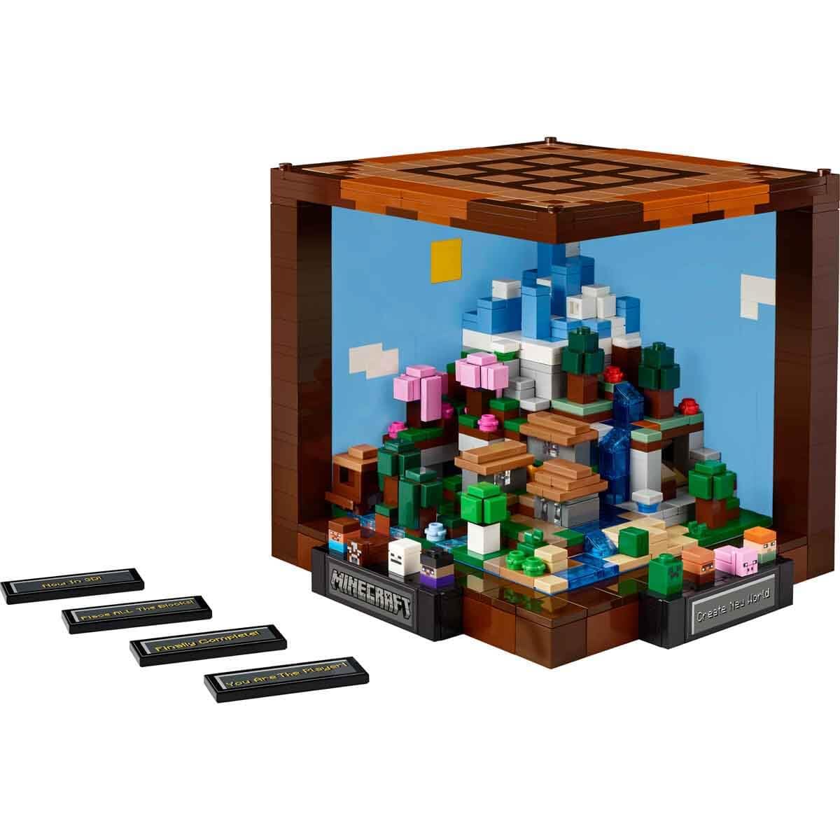 LEGO 21265 Minecraft Workbench 15th Anniversary Game Adventure Set 12 Biomes 8 Microfigures Surprises Gift Idea for Adult Fans 21265