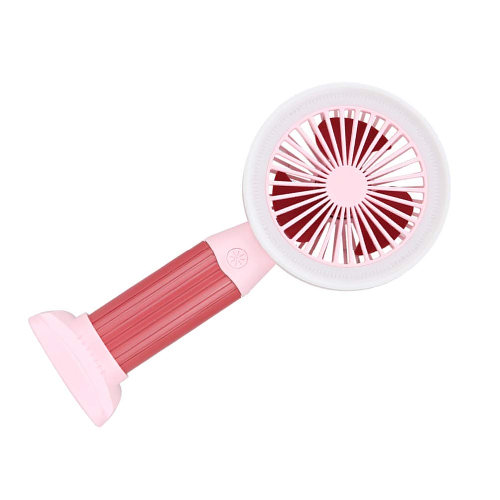 Fashion Lighting Fan Desktop Fan Mini Handheld Small Fan for Home, School USB Rechargeable & Portable Fan (Pink)