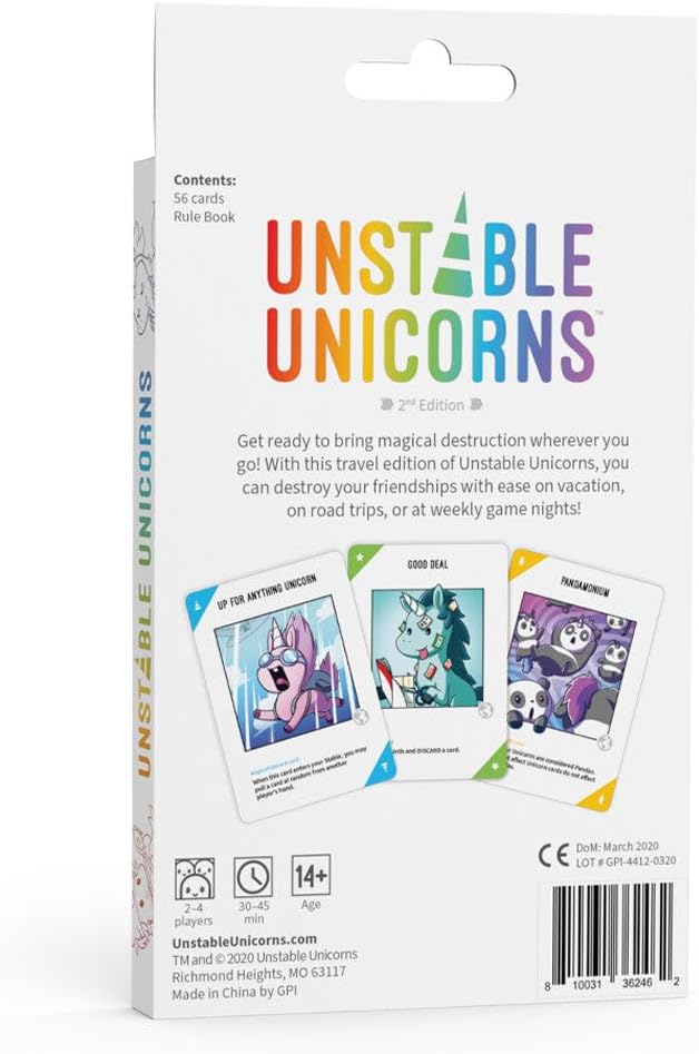 Unstable Unicorns Travel Edition Board Game