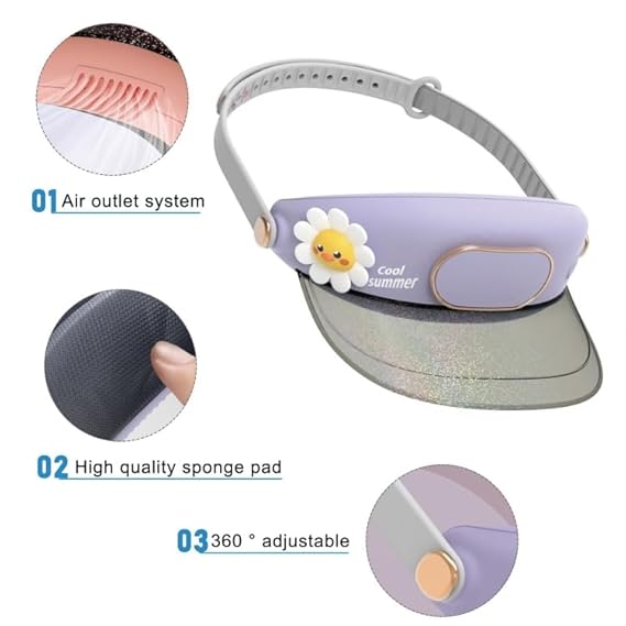 Bladeless Fan Hat – Cool, Cute & USB Powered - Sun Lion