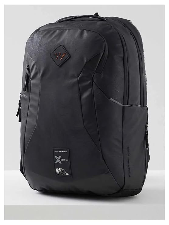 Wildcraft Spyder 30L Laptop & School Bags – Black Topographic | Stylish, Durable & Spacious Bag for Work, College & Travel