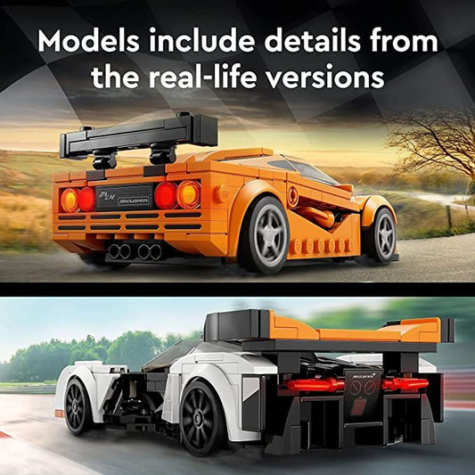Lego Speed Champions McLaren Solus GT &amp; McLaren F1 LM 76918, 2 Iconic Race Car Toys, Hypercar Model Building Kit, Collectible 2023 Set