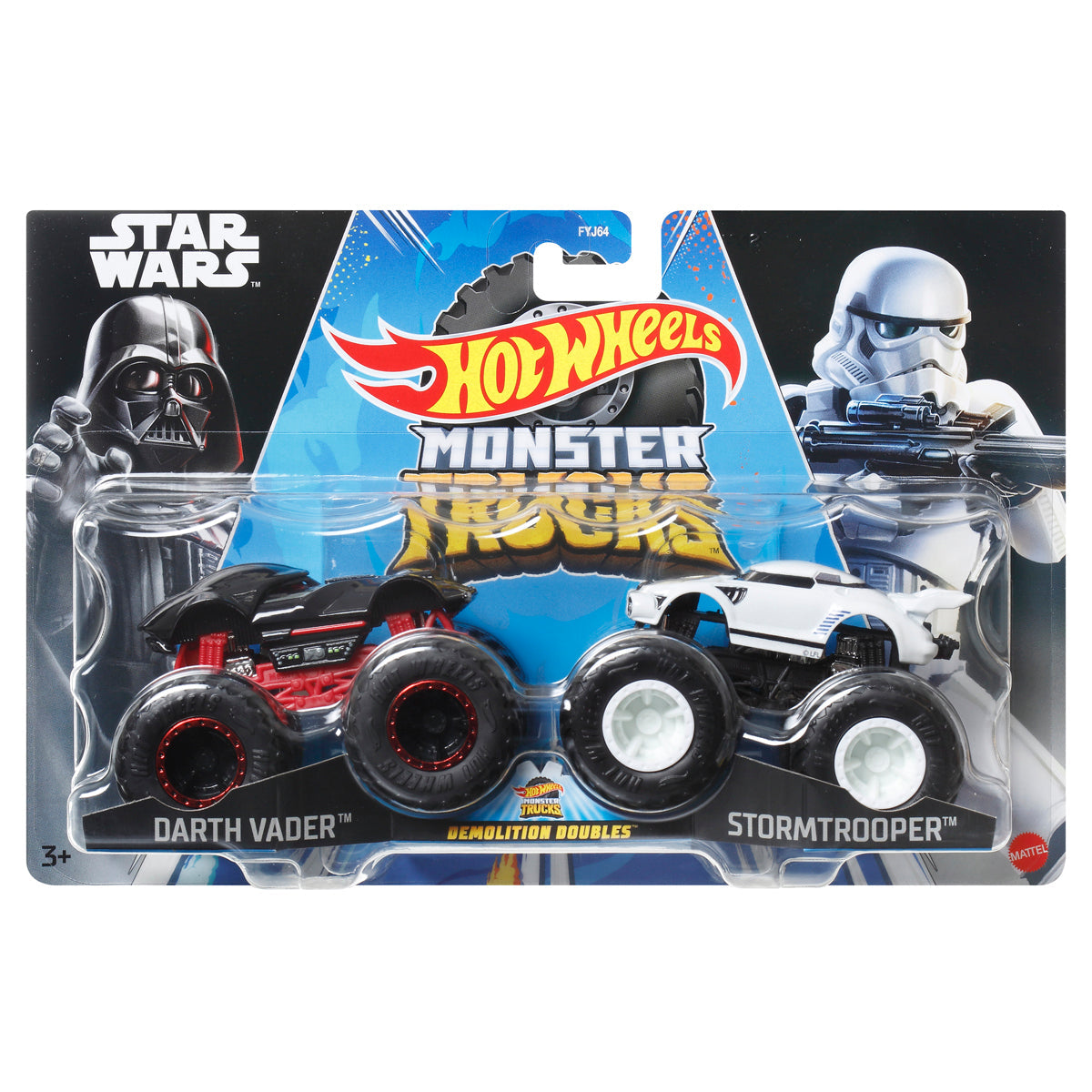 Hot Wheels Monster Trucks Demolition Doubles Stormtrooper vs Darth Vader 2 Pack