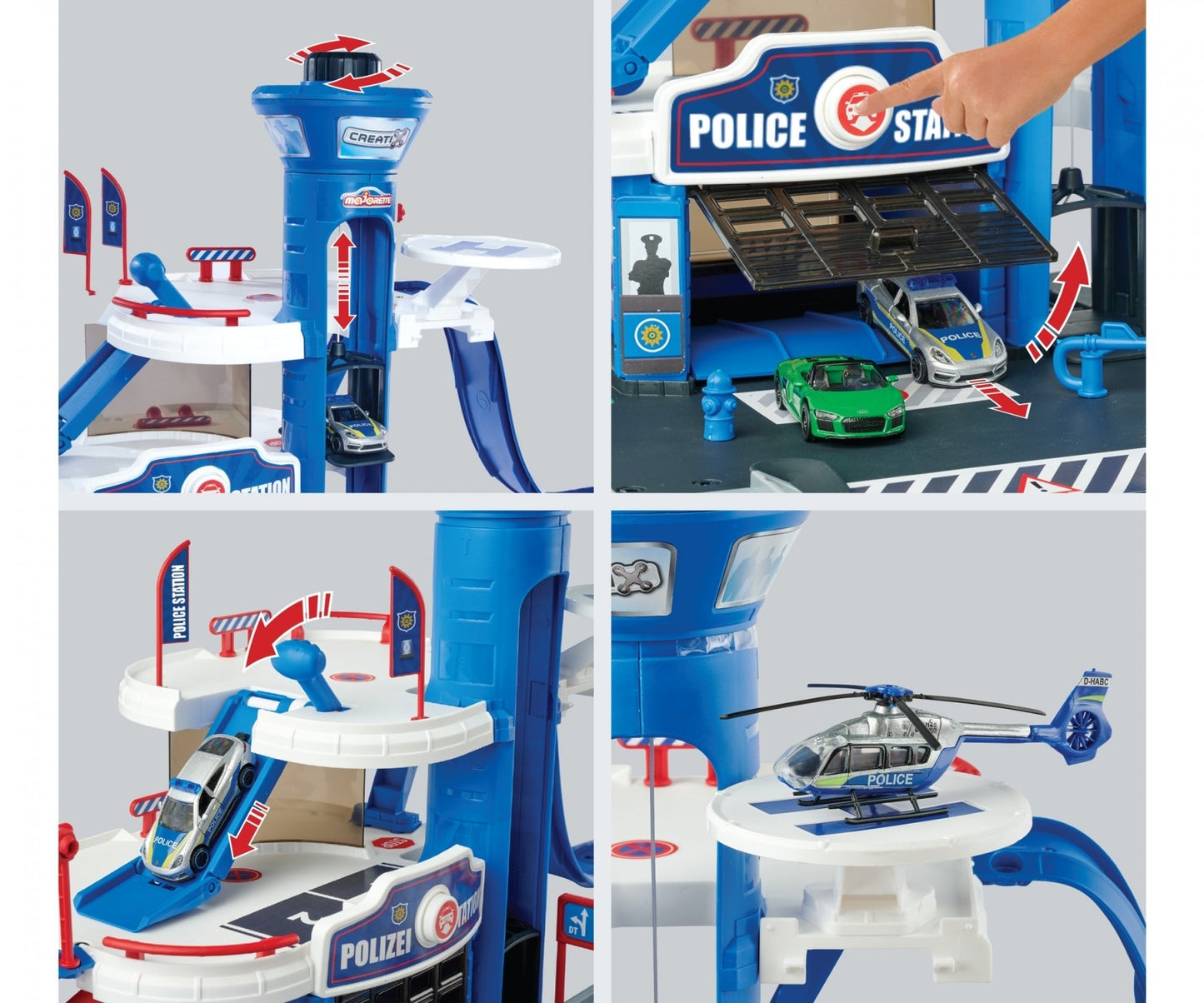 Majorette Creatix Police Station + 1 Vehicle Track Set