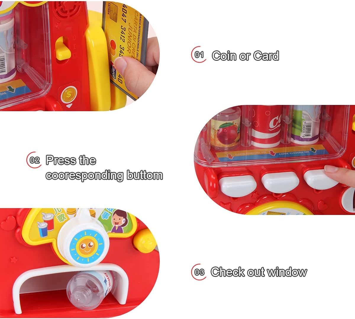 Baby Musical Vending Machine Set, Electronic Drink Machine, Educational Learning Toy