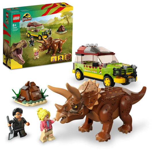 LEGO Jurassic Park Triceratops Research Set 76959 with 281 multicolor pieces showcasing detailed prehistoric design
