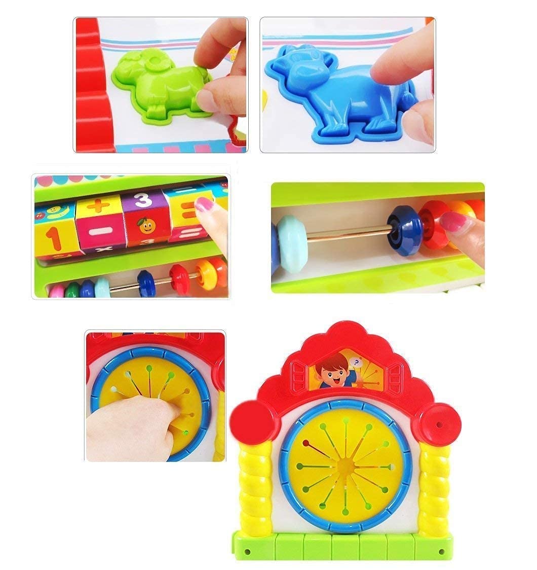 HOLA House Party Educational Toys, Baby House with Shape Sorters, Musical Piano Keys, Counting Math Beads ,Blocks Activity Cube ,Play Cube for Kids - 739
