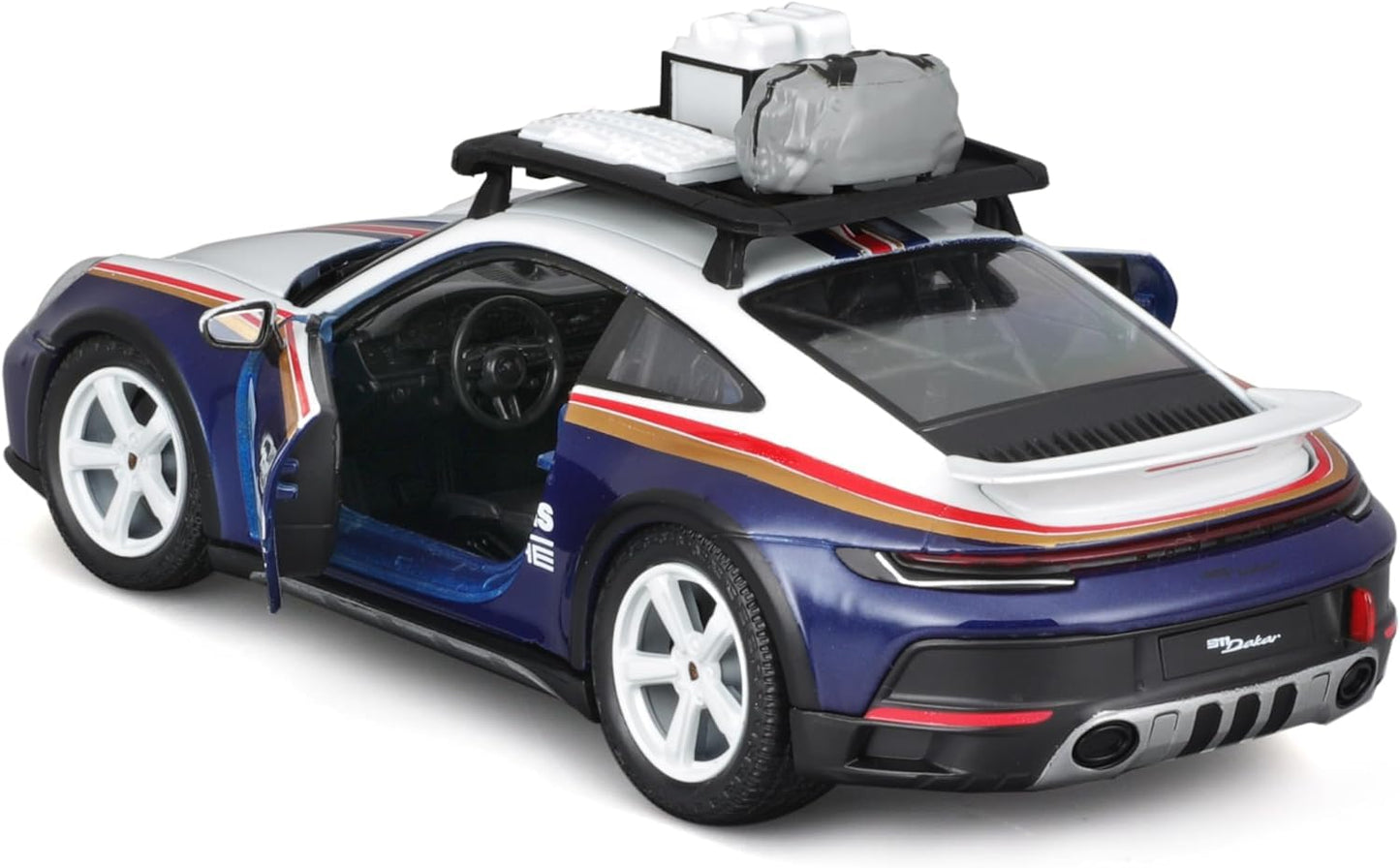 Bburago - 1/24 Scale Model Compatible with Porsche 911 992N # 953 Dakar Rally Racing Car Model 2023 (Blue)