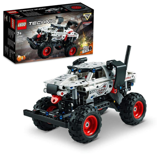 LEGO Technic 42150 Monster Jam Monster Mutt Dalmatian – 2-in-1 pull-back truck toy with racing and rebuildable features.

