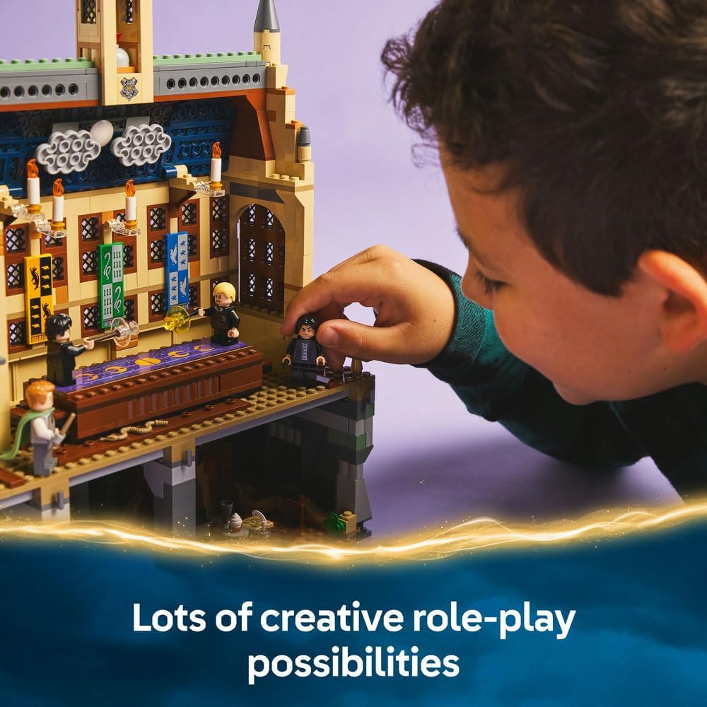 LEGO Harry Potter Hogwarts Castle: Duelling Club Playset with 4 Collectible Minifigures incl. Draco Malfoy & Severus Snape, Role Play Toy with Toppling Function for 8+ Year Old Boys & Girls 76441