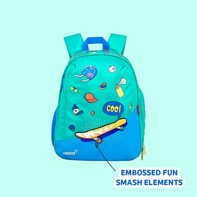 Rabitat School Bags Smash Unisex School Bag – Fun & Durable Backpack for Kids (4-8 Years)