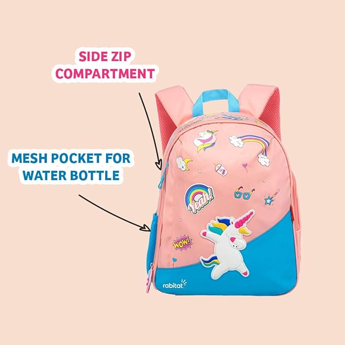 Rabitat Smash Unisex School Bag | Kids Backpack for Girls, Boys - 4 to 8 Years Age