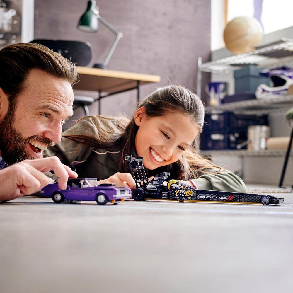 LEGO 76904 Speed Champions Mopar Dodge SRT Top Fuel Dragster&amp;1970 Dodge Challenger T/A,Multicolor, 627 Pcs\