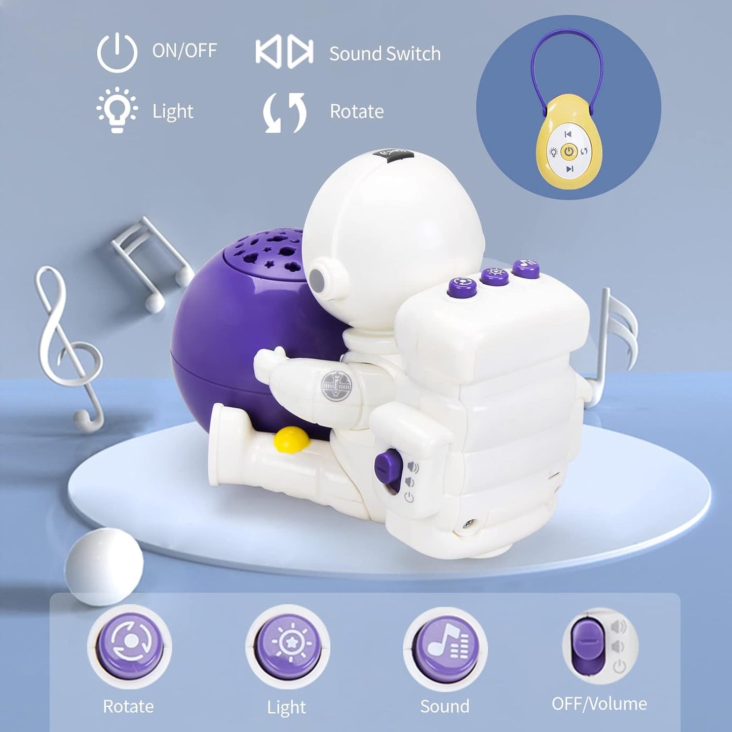 Space Travel Crib Mobile with Music and Lights, Baby Mobile for Crib