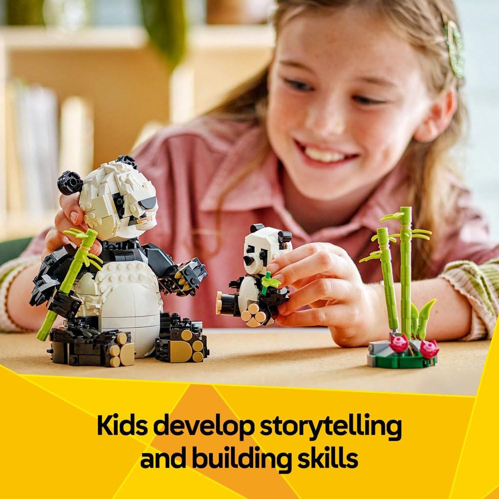 LEGO Creator 3in1 Wild Animals: Panda Family Toy - Transforms into Penguin Figures or Orca Whale Toys - Building Set for Nature-Loving 8+ Year Old Girls & Boys - Creative Birthday Gift - 31165