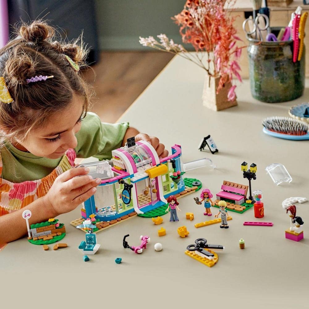 LEGO 41743 Friends Hair Salon playset with styling stations and accessories for creative fun