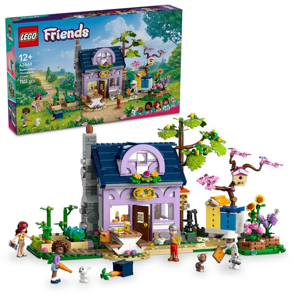 LEGO Friends Beekeepers’ House & Flower Garden 42669 with detailed design and vibrant colors, ideal for creative builders aged 12+
