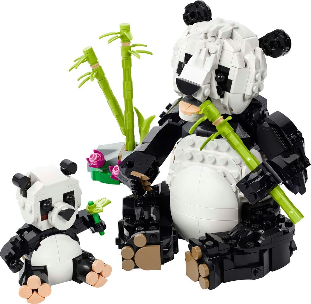 LEGO Creator 3in1 Wild Animals: Panda Family Toy - Transforms into Penguin Figures or Orca Whale Toys - Building Set for Nature-Loving 8+ Year Old Girls & Boys - Creative Birthday Gift - 31165