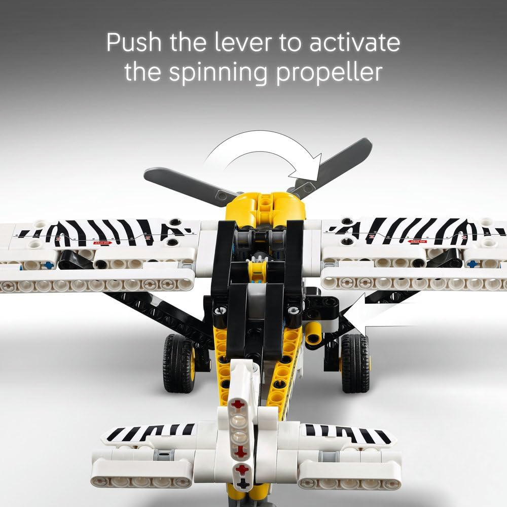 LEGO Technic Bush Plane Toy - Model Airplane Set for 8+ Year Old Boys & Girls - Spinning Propeller and Piston Engine for Imaginative Role Play - Kids' Birthday Gift Idea 42198