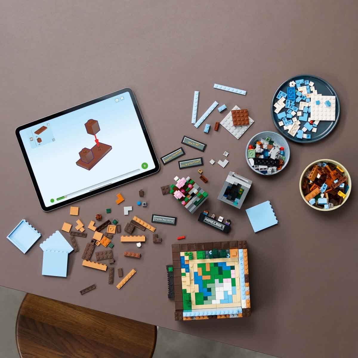 LEGO 21265 Minecraft Workbench 15th Anniversary Game Adventure Set 12 Biomes 8 Microfigures Surprises Gift Idea for Adult Fans 21265
