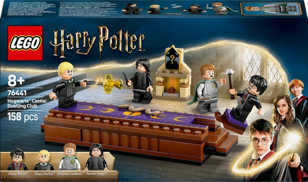 LEGO Harry Potter Hogwarts Castle: Duelling Club Playset with 4 Collectible Minifigures incl. Draco Malfoy & Severus Snape, Role Play Toy with Toppling Function for 8+ Year Old Boys & Girls 76441