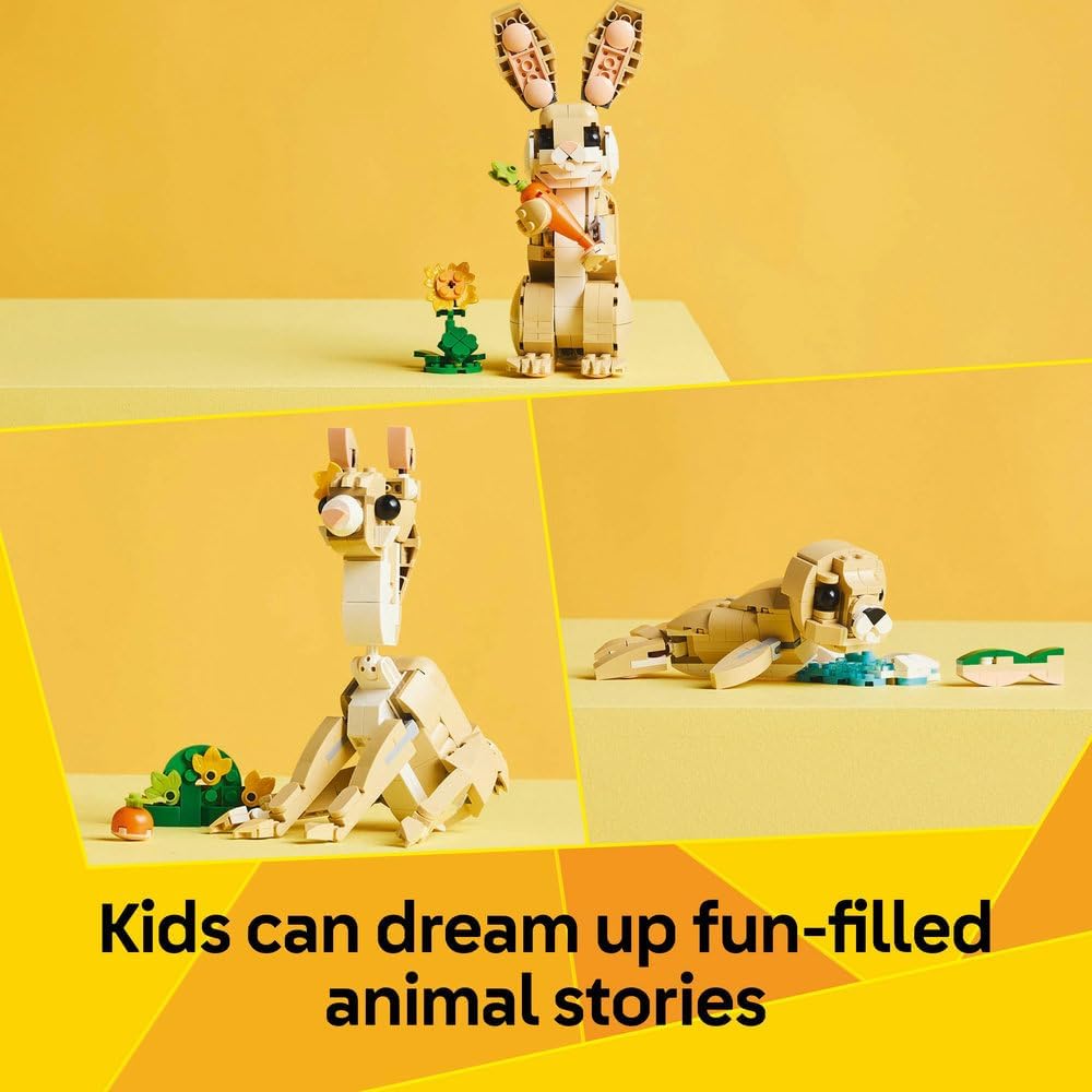 LEGO Creator 3in1 Cute Bunny Toy - Transforms into a Llama Figure or Seal - Animals Building Set for Kids, 8+ Year Old Girls & Boys - Creative Birthday Gift Idea - 31162