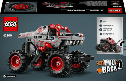 LEGO Technic Monster Jam ThunderROARus Pull-Back Truck Toy - Vehicle Building Set for 7+ Year Old Boys & Girls Who Love Creative Play - Gift Idea 42200