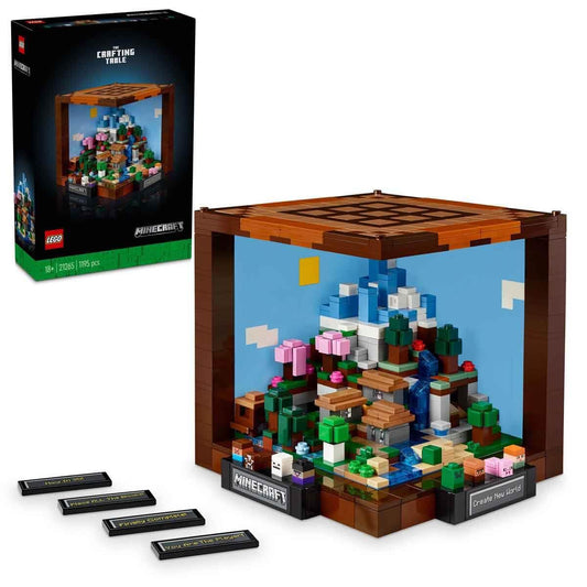 LEGO 21265 Minecraft Workbench 15th Anniversary Game Adventure Set 12 Biomes 8 Microfigures Surprises Gift Idea for Adult Fans 21265