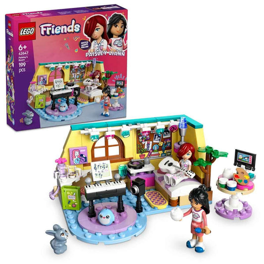 LEGO Friends Paisley’s Room 42647, a colorful and detailed bedroom playset perfect for pretend play for kids aged 6+