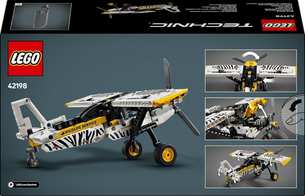 LEGO Technic Bush Plane Toy - Model Airplane Set for 8+ Year Old Boys & Girls - Spinning Propeller and Piston Engine for Imaginative Role Play - Kids' Birthday Gift Idea 42198
