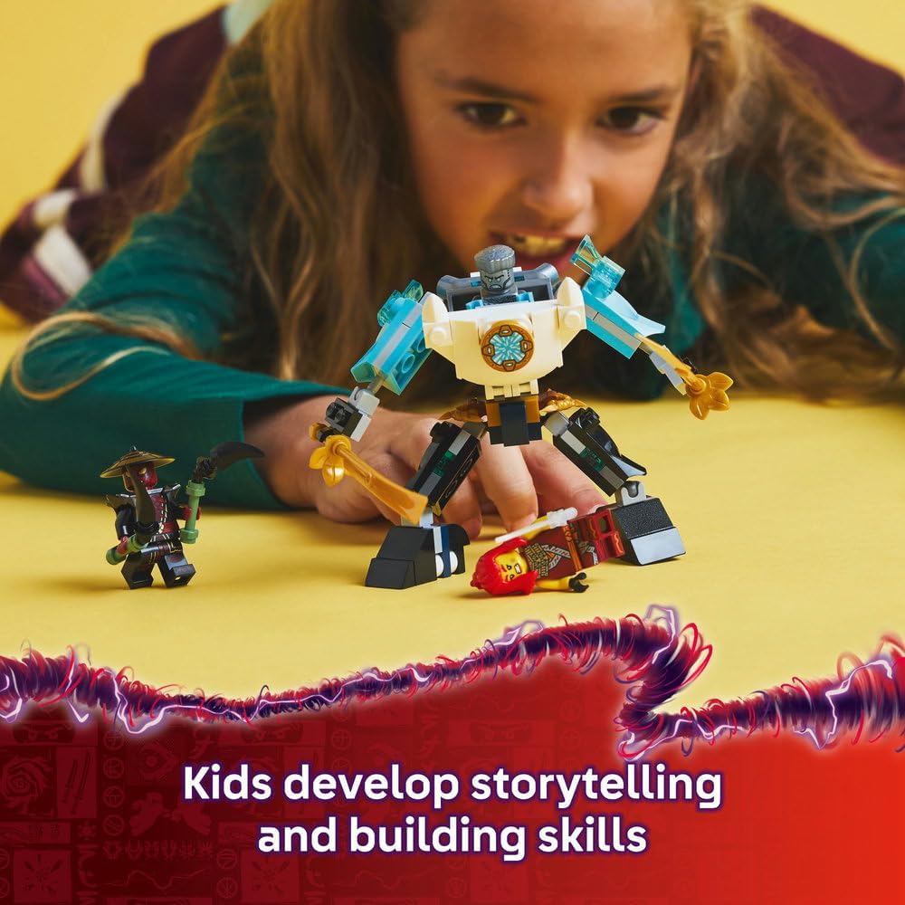 LEGO NINJAGO Zane’s Battle Suit Mech - Ninja Toy with 3 Minifigures - Dragons Rising Role-Play Set - Birthday Gift Idea for 6 Plus Year Old Boys & Girls 71827