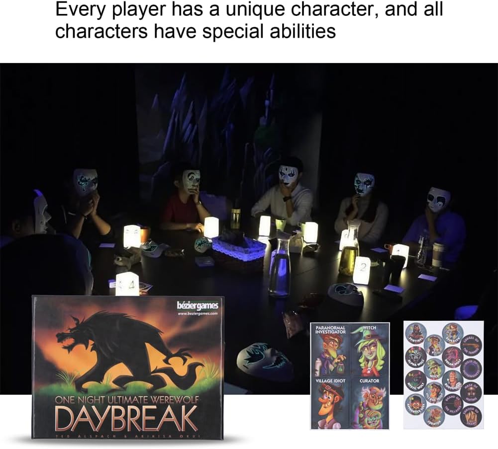 Bezier Games One Night Ultimate Werewolf Daybreak Card Game