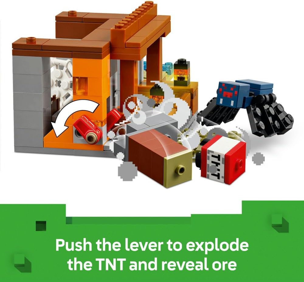 LEGO Minecraft The Armadillo Mine Expedition Set - Building Toy for 8+ Year Old Girls & Boys, with Cave Spider and Wolf Figures for Pretend Play - Birthday Gift Idea 21269