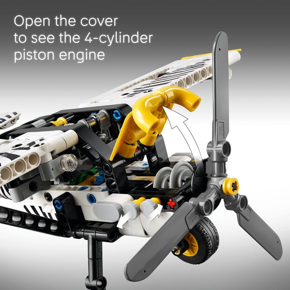 LEGO Technic Bush Plane Toy - Model Airplane Set for 8+ Year Old Boys & Girls - Spinning Propeller and Piston Engine for Imaginative Role Play - Kids' Birthday Gift Idea 42198