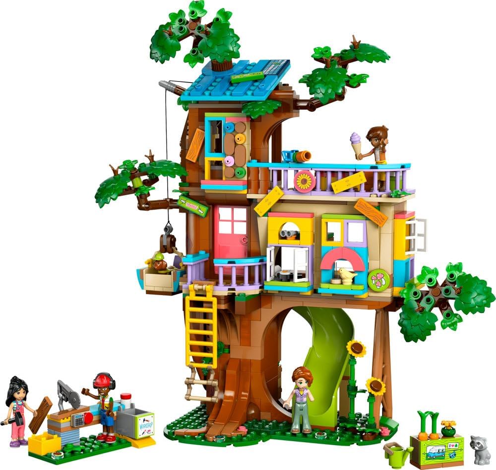LEGO Friends Friendship Tree House Hangout, Toy Building Kit for Kids, Pretend Play for Girls and Boys Aged 8 Years Old and Over, Nature Playset, 4 Minidoll Characters and 2 Animal Figures 42652