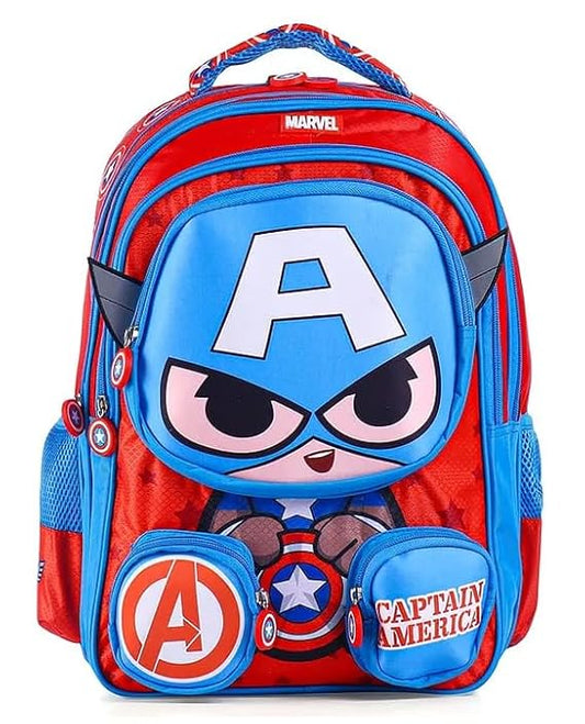 STRIDERS Captain America 14-Inch Premium Kids School Bag for Ages 3-5 Lightweight & Durable