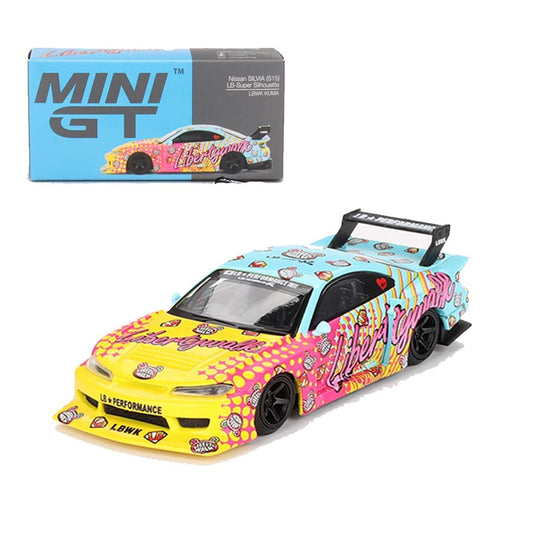Mini GT Die Cast Collectrors Model Cars: (Niss'an Silvia (S15) LB-Super Silhouette LBWK Kuma)