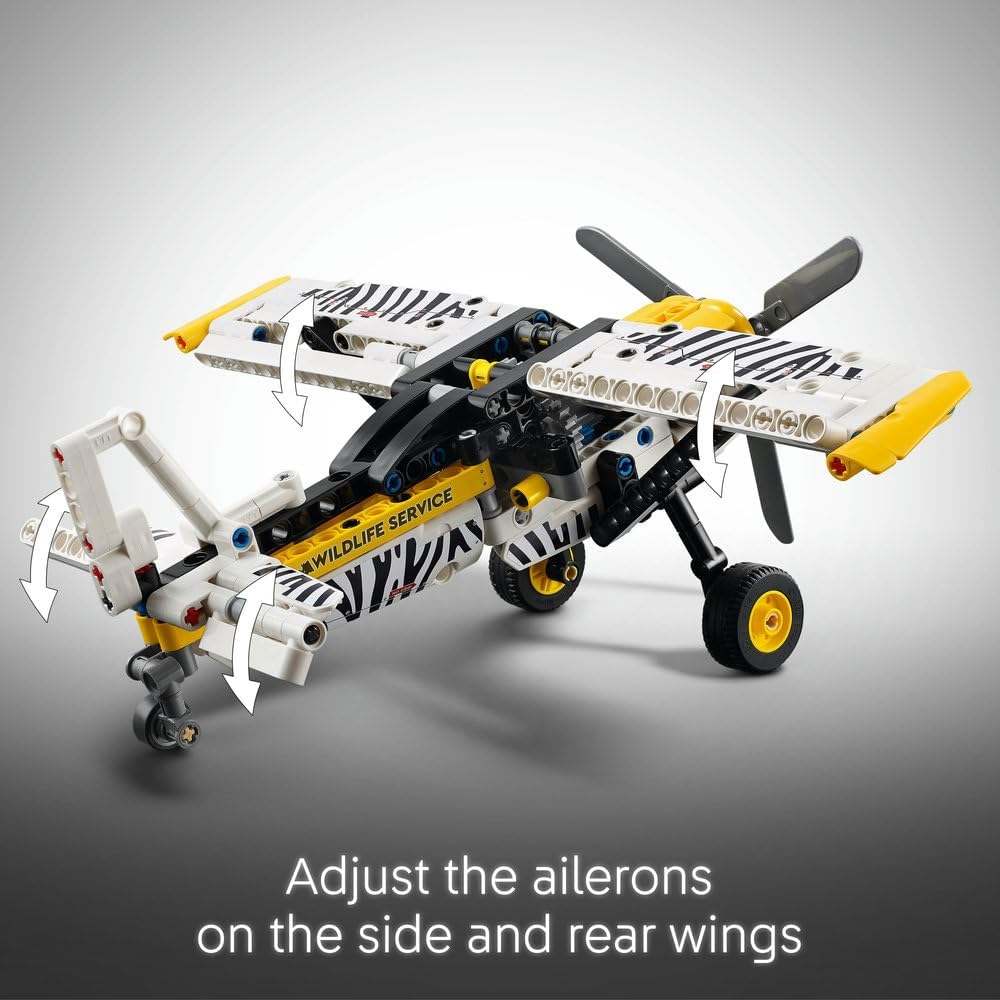 LEGO Technic Bush Plane Toy - Model Airplane Set for 8+ Year Old Boys & Girls - Spinning Propeller and Piston Engine for Imaginative Role Play - Kids' Birthday Gift Idea 42198